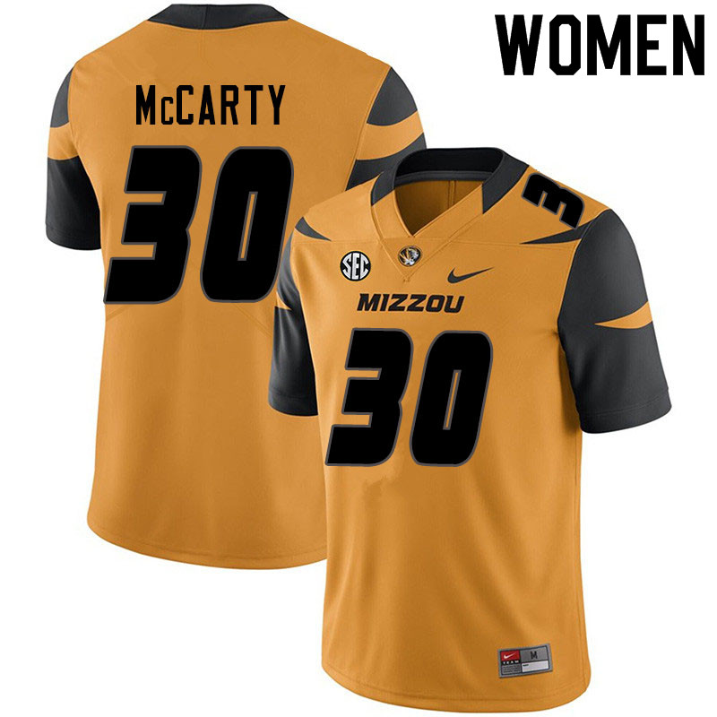 Women #30 Carson McCarty Missouri Tigers College Football Jerseys Sale-Yellow